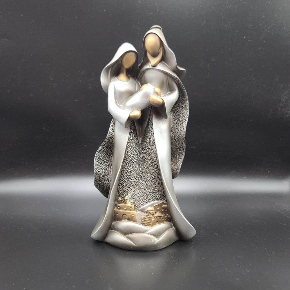 Holy Family Indoor Statue Mary and Joseph Holding Child Jesus Bethlehem